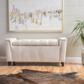 Alden Armed Storage Bench Ivory Velvet