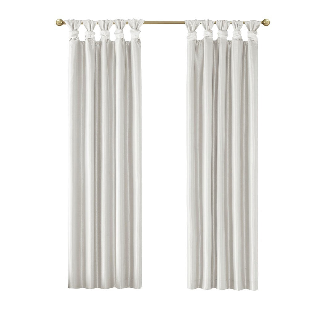 Twist Tab Total Blackout Window Curtain Panel Only 1 Pc Panel White Polyester