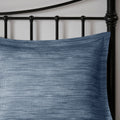 7 Piece Printed Seersucker Comforter Set Navy Queen Queen Navy Microfiber