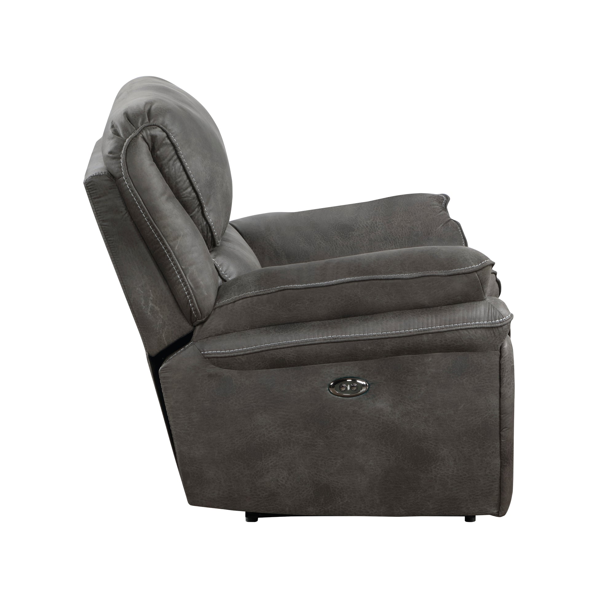Plush Modern Living Room Sofa Set 3Pc Power Reclining Sofa Loveseat Chair Gray Microfiber Upholstery Usb Port Solid Wood Frame Furniture Gray Microfiber Wood Primary Living Space Modern Plywood,Solid Wood 6 Seat