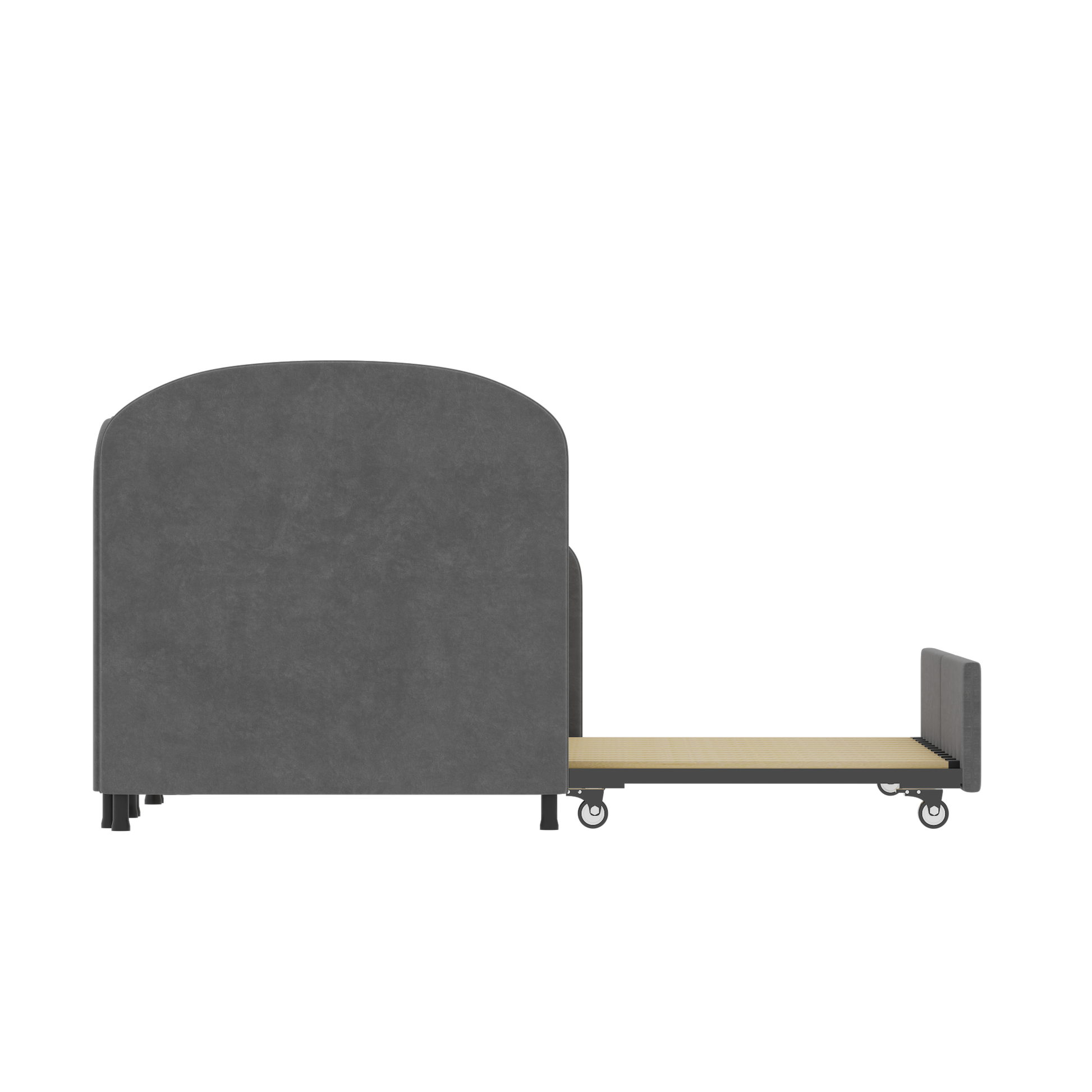 Twin Size Twin Size Bed Frames With An Another Bed Frame, Velvet Upholstered Daybed, Modern Sofa Bed Daybed Frame For Bedroom Living Room, Suitable For Living Room, Kids Room, Bedroom Ddry Gray Dark