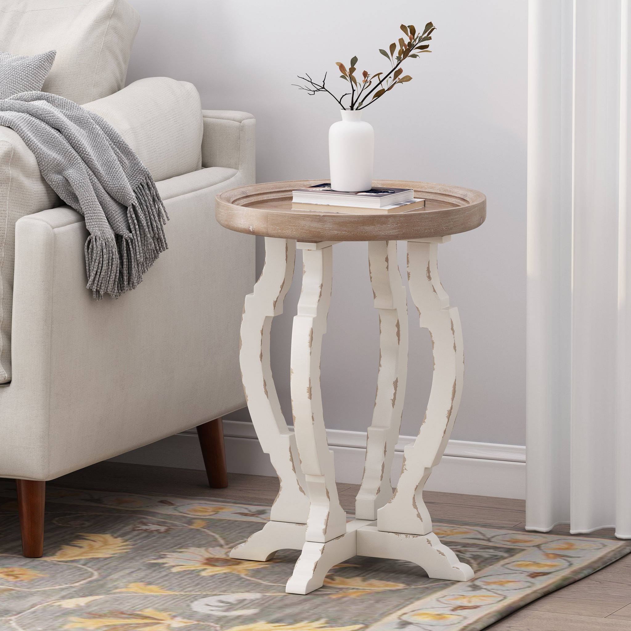 Accent Table Natural White Mdf