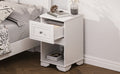 Elegant Design Nightstand With Drawer And Open Shelf For Bedroom, Retro Style Bedside Table With Classic Design And Metal Handle,White White Wood