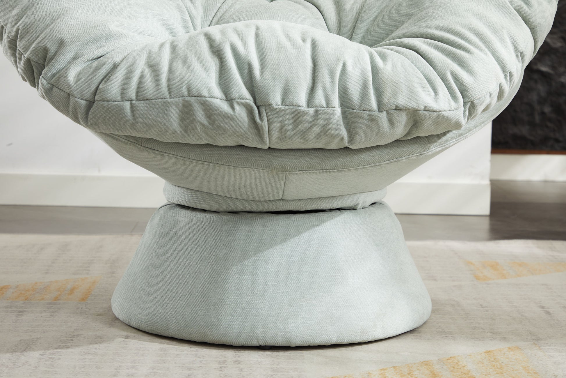 Oversized Swivel Accent Chair, 360 Swivel Barrel Chair, Papasan Chair For Living Room Bedroom Light Blue Chenille