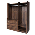 Open Wooden Wardrobe Storage For Bedroom, Brown Brown Particle Board