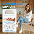 4 Pack Folding Chairs With Leather Padded Cushion Seats & Durable Metal Frame, Comfortable, Foldable, Portable, Commercial Event Seat, Indoor Outdoor For Parties, Home, Office, Kahki Khaki Leather