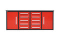7' Storage Cabinets With Workbench 10 Drawers & 2 Cabinets Red Steel