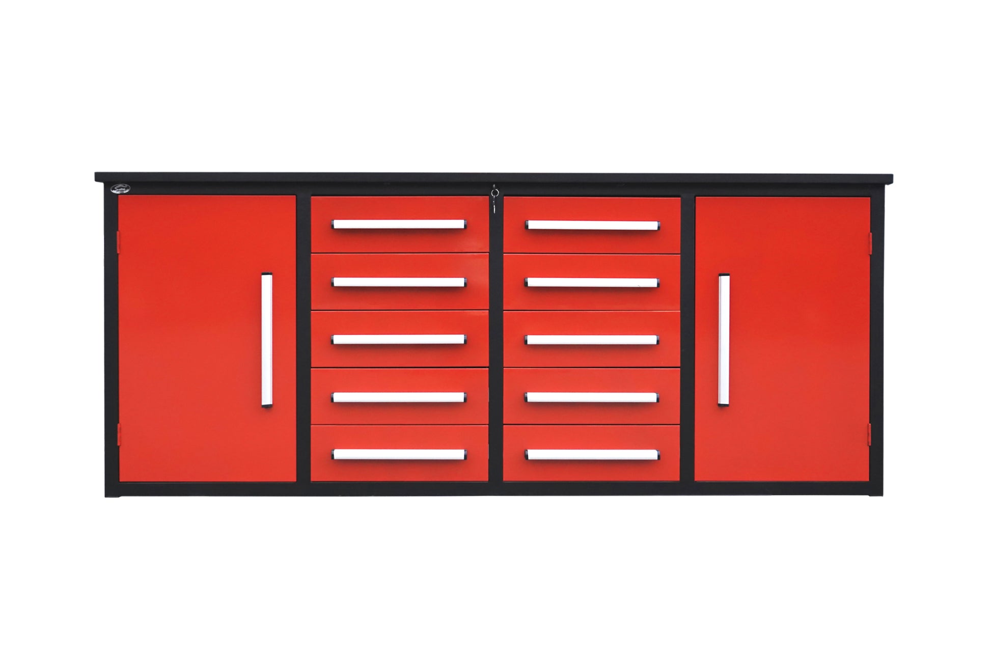 7' Storage Cabinets With Workbench 10 Drawers & 2 Cabinets Red Steel