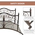 Outsunny 4 Metal Arch Backyard Garden Bridge With Safety Siderails, Delicate Scrollwork, & Easy Assembly, Black Bronze Black Metal