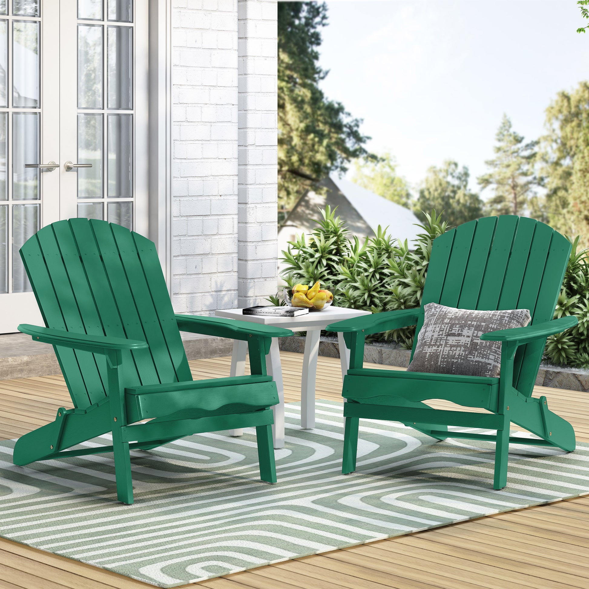 Malibu Adirondack Chair Dark Green Acacia Wood