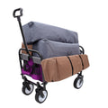 Minimeetall Strapcollapsible Foldable Wagon Cart With Strapping System Beach Wagonutility Cartutility Wagon Grocery Cart For Camping Shopping Sports Gardeing Fishing Supports 225Lbs Purple Purple