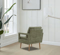 Mid Century Armchairaccent Chair With Chenille Armrest & Soft Cushion For Living Room, Bedroom, Home Office, Study, Forest Green Green Foam Wood Fabric