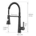 Commercial Black Kitchen Faucet With Pull Down Sprayer, Single Handle Single Lever Kitchen Sink Faucet Black Kitchen Contemporary Ceramic Brass