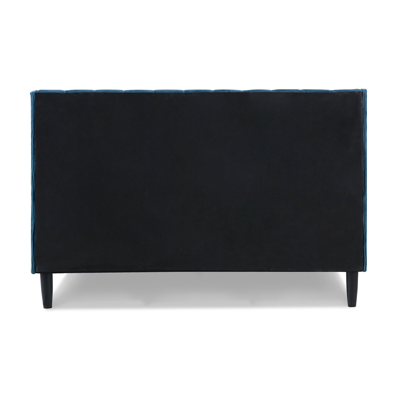 Aspen Vertical Tufted Modern Headboard Platform Bed Set, Queen, Satin Teal Blue Velvet Box Spring Not Required Queen Blue Wood Foam Velvet Velvet