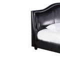 Wooden California King Size Bed Withpadded Headboard And Footboard, Black King Black Faux Leather