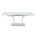 Kamaile Dining Table, White High Gloss Finish Dn02133 White Mdf Metal