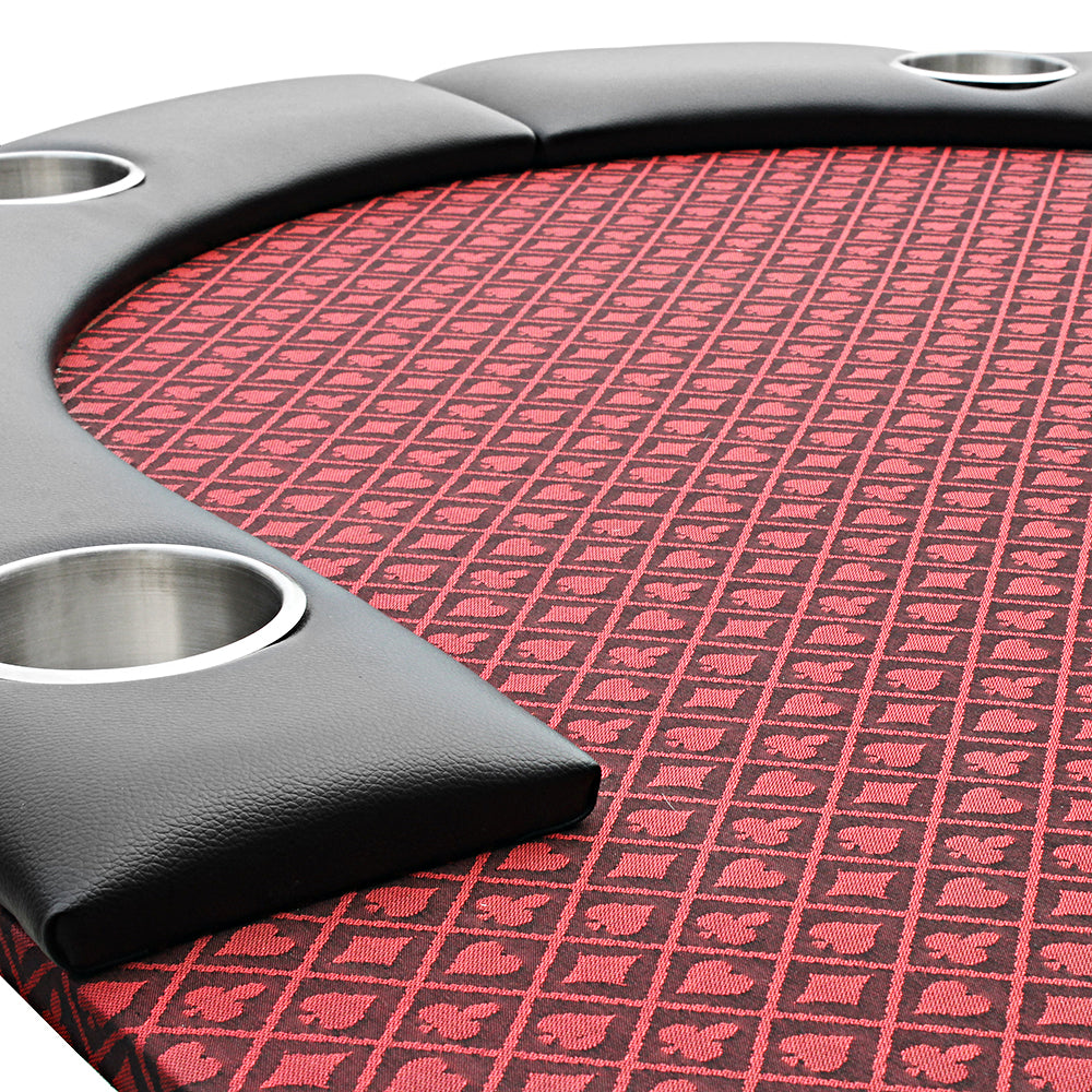 96 Inches Poker Table Model 18755 Red With Cup Holders And Chips Tray Black Primary Living Space Modern Plastic,Wood