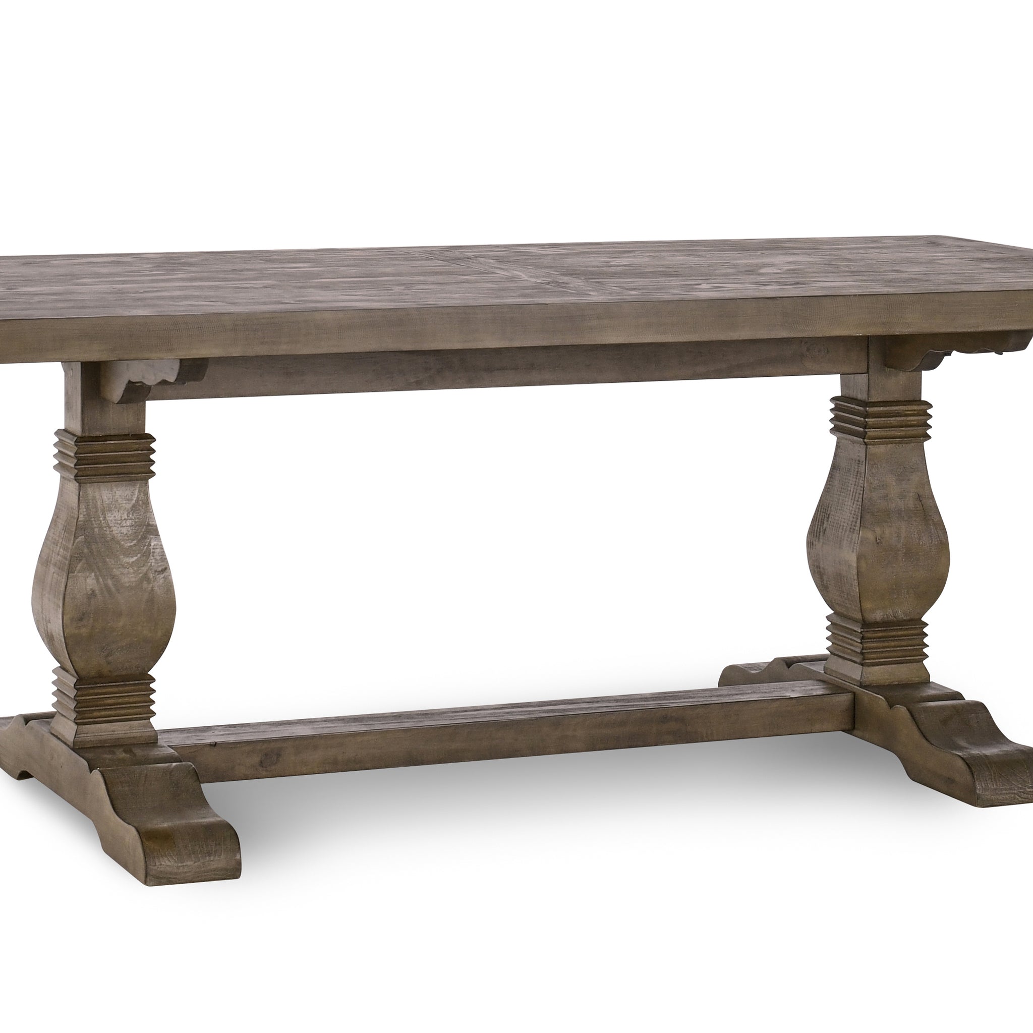 Caleb 78" Dining Table Distressed Brown Antique Brown Pine