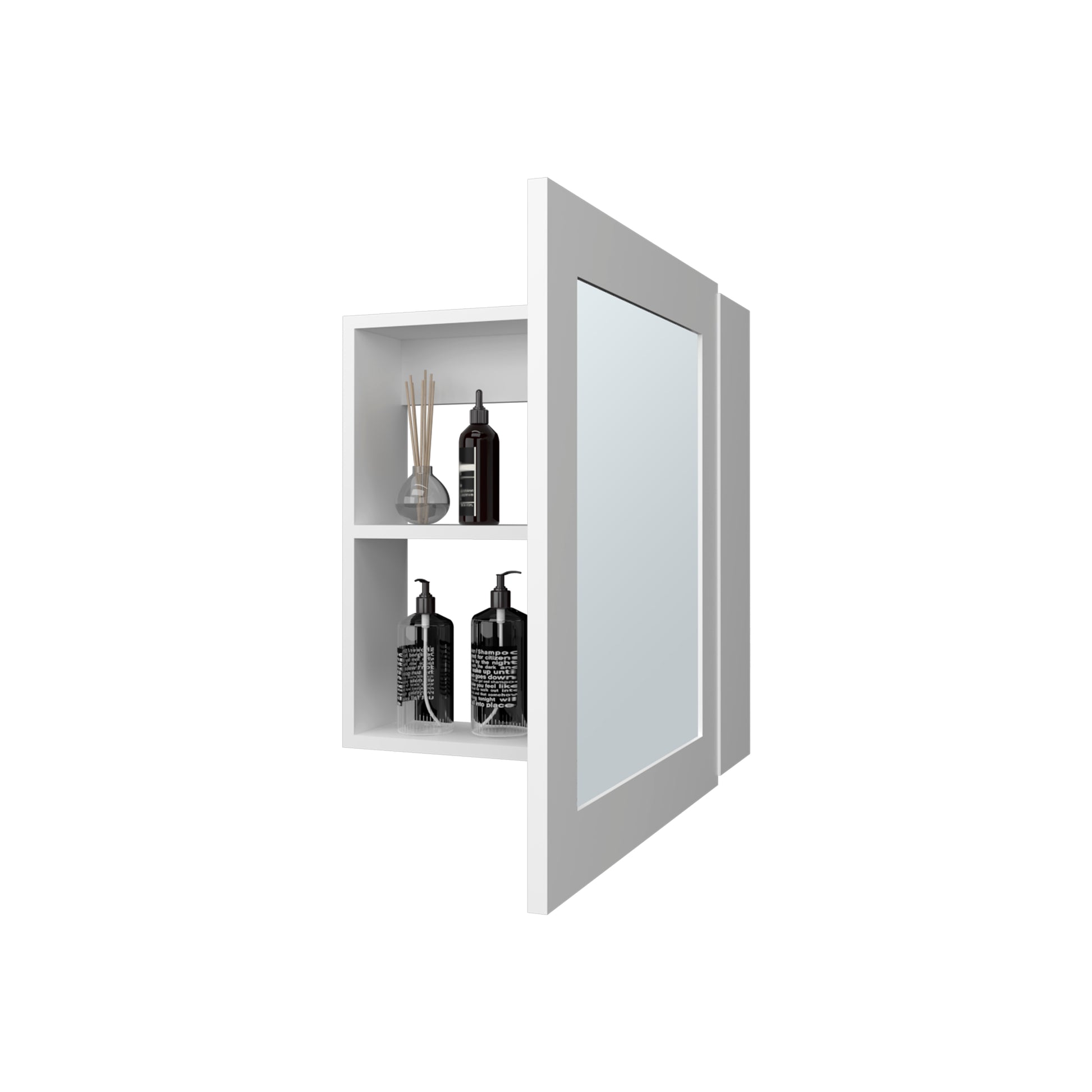 Payson Medicine Cabinet In Melamine With Included Mirror, White White 1 2 18 To 23 In Mirror Included Bathroom Wall Mounted Minimalist,Modern 5 10 Inches Particle Board Melamine