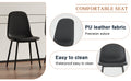 Modern Minimalist Black Dining Chair Set Four Chairs Per Box, Stable And Comfortable.Modern Mid Century Style Upholstered Side Chairs,Spoon Shaped Chairs With Black Metal Legs. Black Metal,Pu