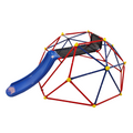 Xcf007 6Ft Dome Climber With 1.2M Slide For Age 3 Climber With Climbing Stones Blue Red Metal