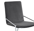 Grey And Chrome Side Chair With Metal Base Set Of 2 Solid Grey Silver Dining Room Modern Side Chair Solid Back Set Of 2 Fabric Metal