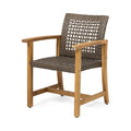 Hampton Wood And Wicker Dining Chair Set Of 2 Brown Wood Glass