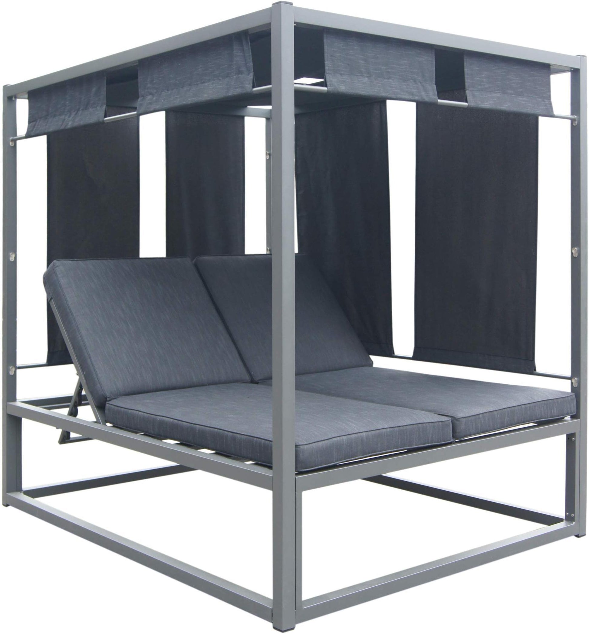 Heminger Daybed B Carton Cushion Curtain Curtain Support Boom Top Connect Dark Grey Aluminium