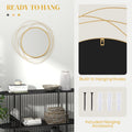Homcom Metal Wall Art Modern Mirror Decor Home Hanging Wall Sculptures For Living Room Bedroom Dining Room, Gold Gold Mdf Glass
