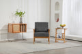 Leisure Chair With Solid Wood Armrest And Feet, Leisure Chair, Wood Frame, Velvet, L, Solid Rubber Wood Legs, Mid Century Modern Accent Chair, For Living Room Bedroom Studio Chair Dark Gray Corduroy