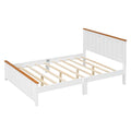 Full Size Wood Platform Bed Wooden Slat Support, Vintage Simple Bed Frame With Rectangular Headboard And Footboard, White Box Spring Not Required Full White Wood