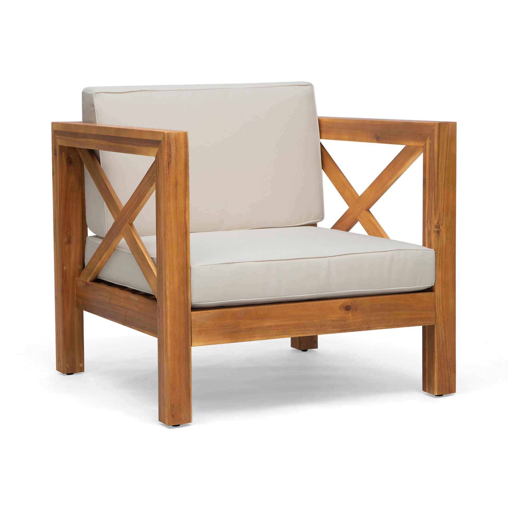 Brava Club Chair Teak Wood Waterproof Fabric