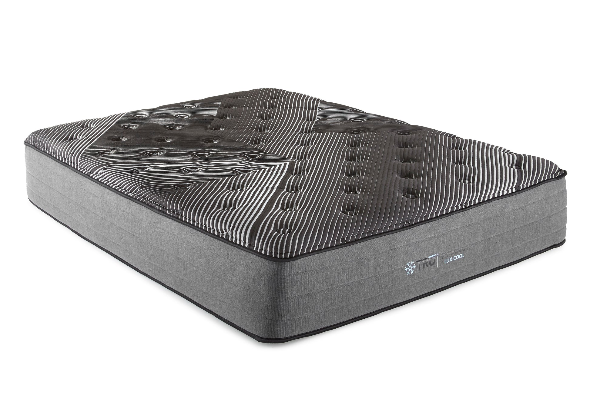 14" Pure Ice Plush Quilted Queen Mattress Black Foam Spring Queen