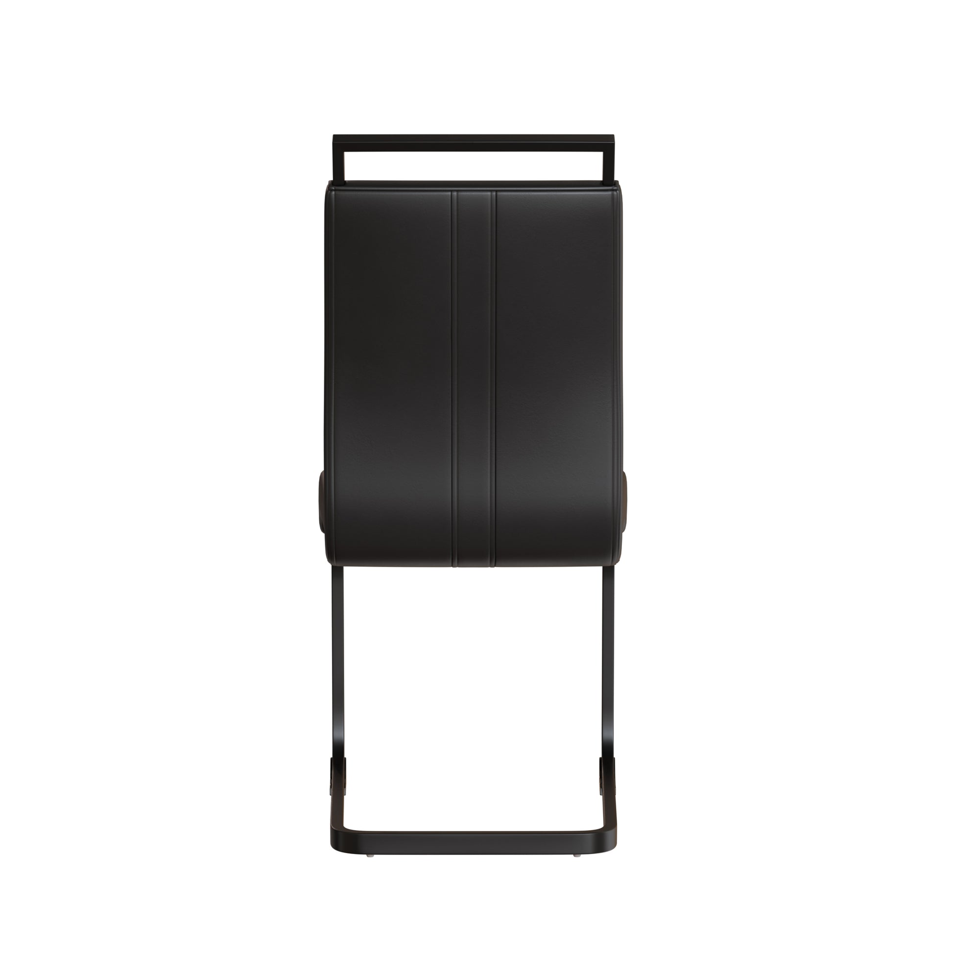 Modern Dining Chairs,Pu Faux Leather High Back Upholstered Side Chair With C Shaped Tube. Black Metal Legs For Dining Room Kitchen Vanity Patio Club Guest Office Chair Set Of 4 Black Pu Black Foam Pu