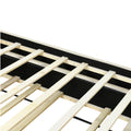 Queen Size Upholstered Platform Bed With Twill Headboard, Pullout Bed And Two Drawers, Flannel, Beige Queen Beige Mdf Lvl