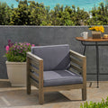 Oana Club Chair Grey Wood Fabric