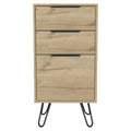 London Dresser, Three Drawers, Superior Top, Hairpin Legs Beige Mdf Engineered Wood