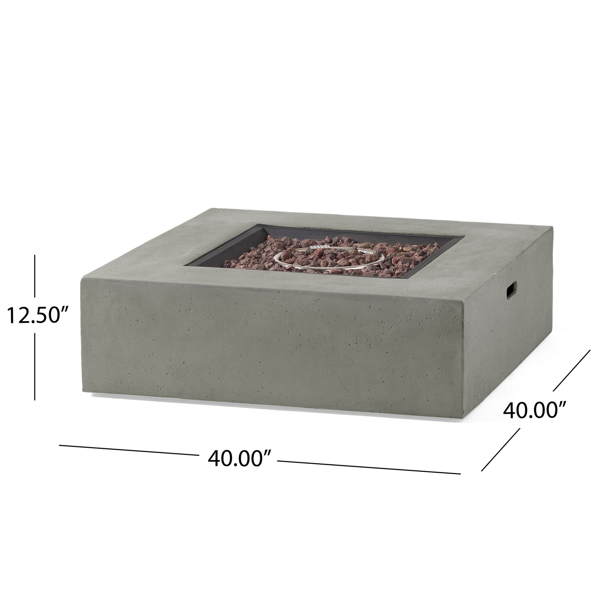 50000 Btu Outdoor Square Mgo Propane Fire Pit Table With Tank Holder Light Gray Light Gray Magnesium Oxide