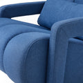 Modern Upholstered Accent Chair, Comfortable Linen Fabric With A Pillow For Living Room,Bedroom. Linen, Navy Blue Navy Blue Primary Living Space Modern Pine Foam Wood Fabric