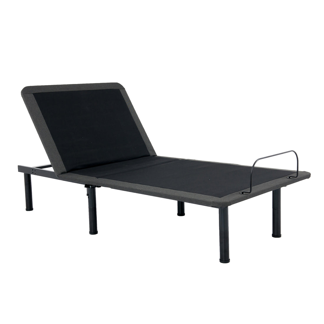 Twin Xl Size Quick Assembly Adjustable Bed Frame With Voice Activated Controls Black Metal Metal