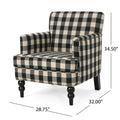 Harrison Tufted Club Chair Black Fabric