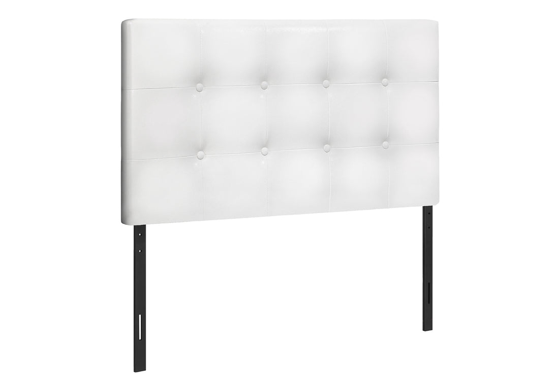 Bed, Headboard Only, Twin Size, Bedroom, Upholstered, White Leather Look, Transitional White Foam Faux Leather