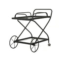 Bar Cart Black Glass Metal