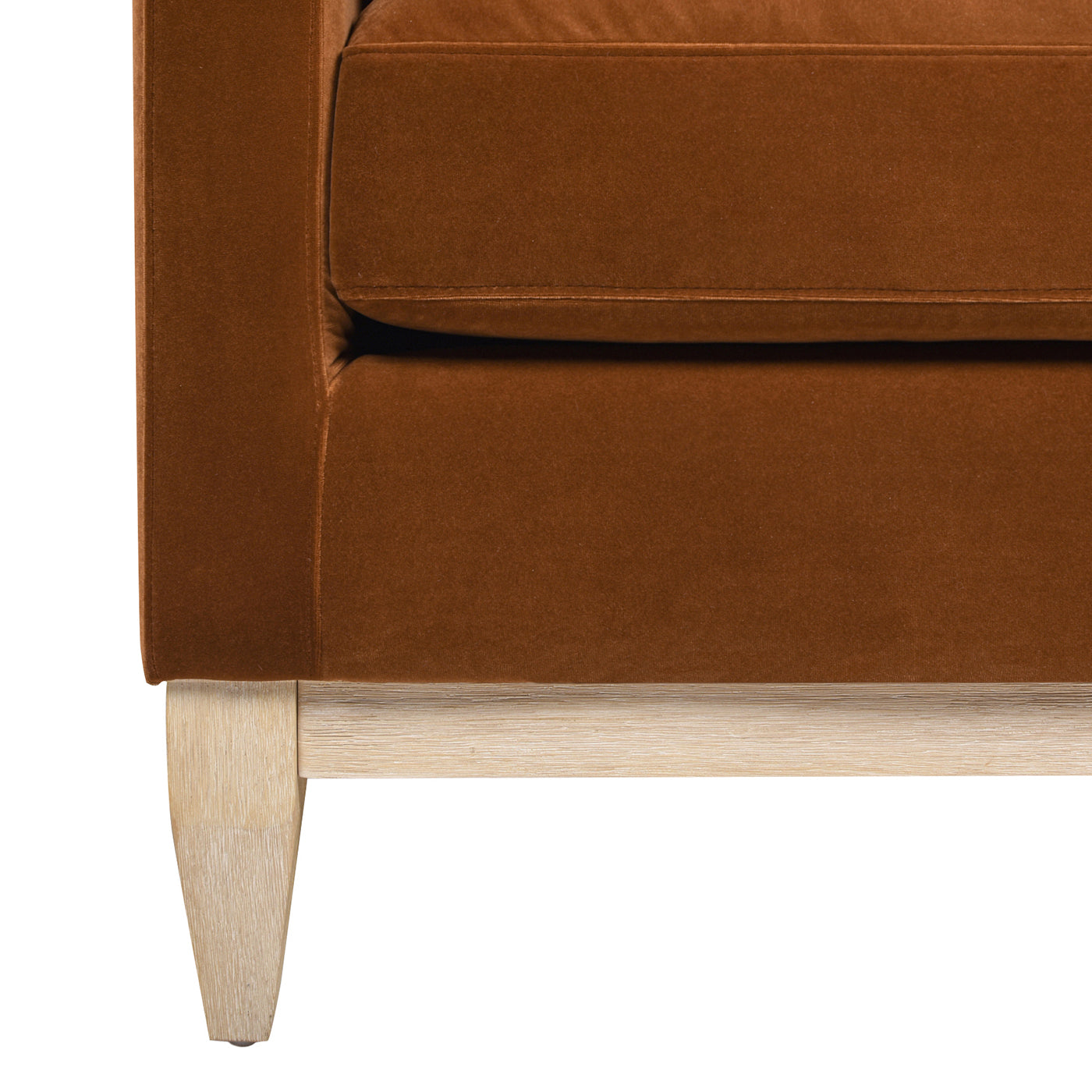 Knox 36" Modern Farmhouse Arm Chair, Burnt Orangeperformance Velvet Burnt Orange Foam Velvet