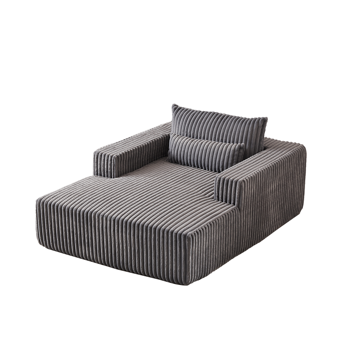 75 Inch Corduroy Sponge Sofa Lounge Chair,No Assembly Required,Fluffy Modern Sleeper Chair For Indoor Living Room Bedroom Grey Foam Corduroy 1 Seat