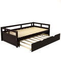 Extending Daybed With Trundle, Wooden Daybed With Trundle, Espresso Twin Espresso Solid Wood