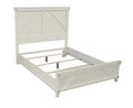 Queen Industrial Farmhouse Bed White Solid Wood Mdf