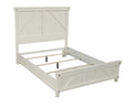 King Industrial Farmhouse Bed White Solid Wood Mdf