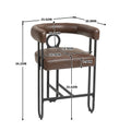 Coolmore Bar Stools Set Of 2, Modern Bar Stool With Back, Black Metal Frames, Upholstered Bar Stools For Kitchen Island, Pub, Club Dark Brown Pu Dark Brown Foam Pu Leather