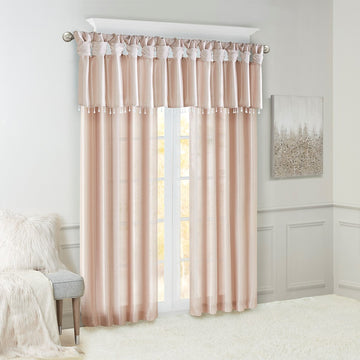 Twist Tab Lined Window Curtain Panel Only 1 Pc Panel Blush Polyester